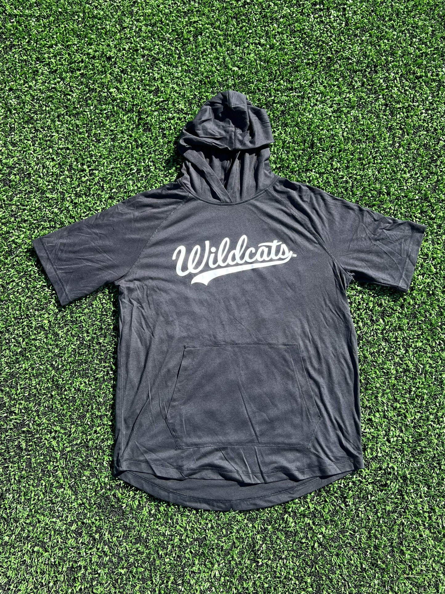 Black "Wildcats" Short Sleeve T-Shirt Hoodie