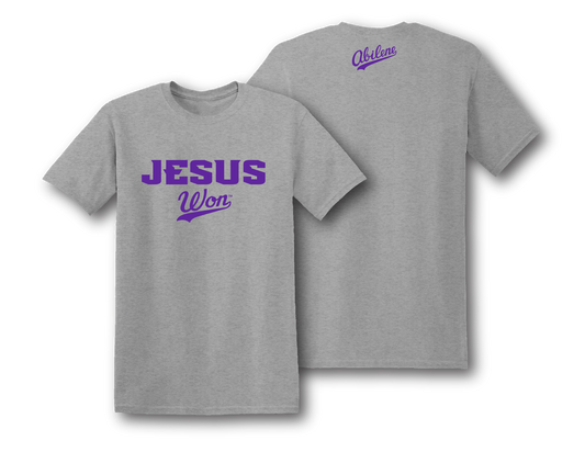 Gray Jesus Won Shirt - "Dri Fit"