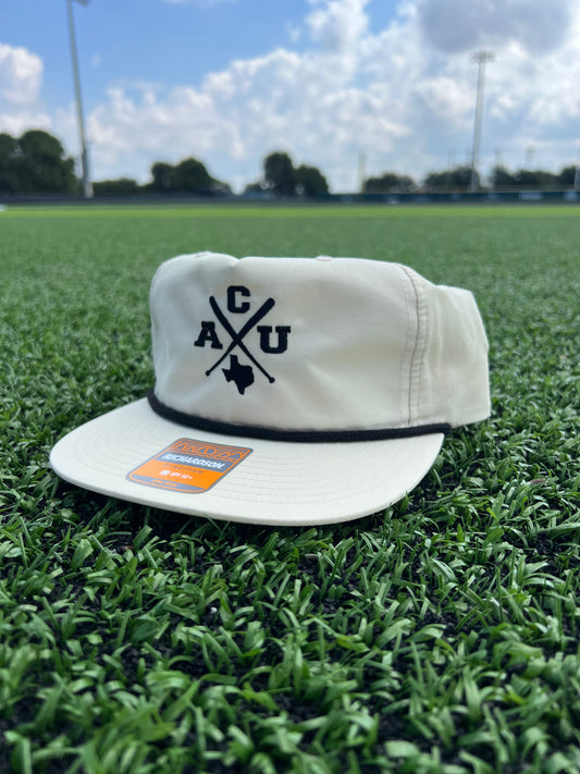 Cream "Crossed bat" Rope Hat