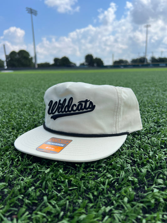 Cream "Wildcats" Script Rope Hat