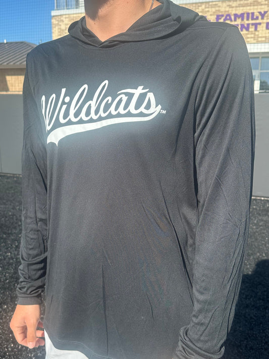 Black "Wildcats" Long Sleeve T-Shirt Hoodie