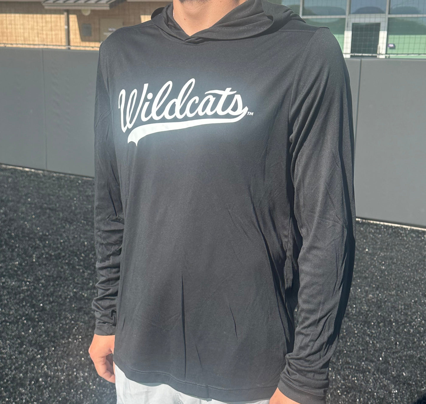 Black "Wildcats" Long Sleeve T-Shirt Hoodie
