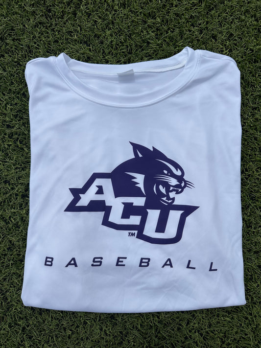 Short Sleeve White ACU Baseball Dri Fit T-Shirt