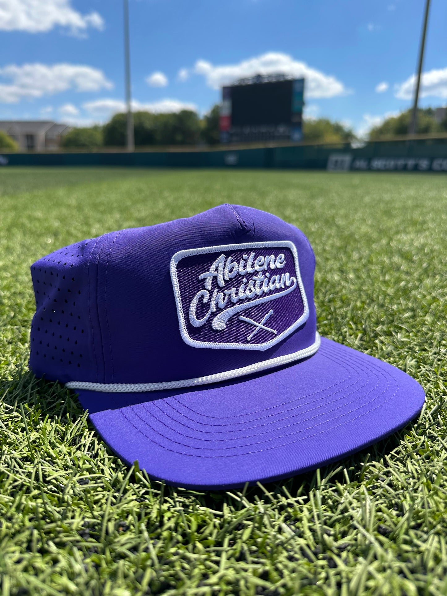 Purple Abilene Christian Script Rope Hat