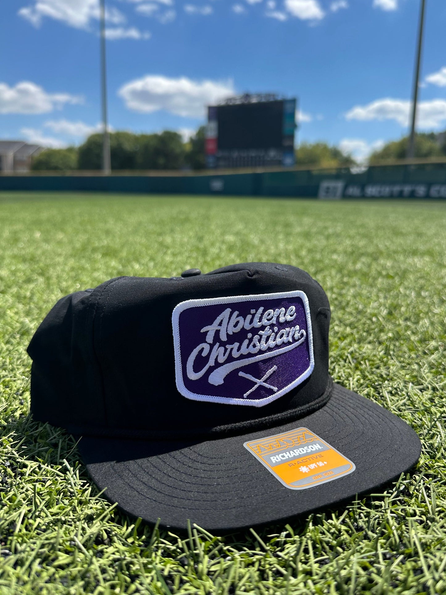 Black Abilene Christian Script Rope Hat