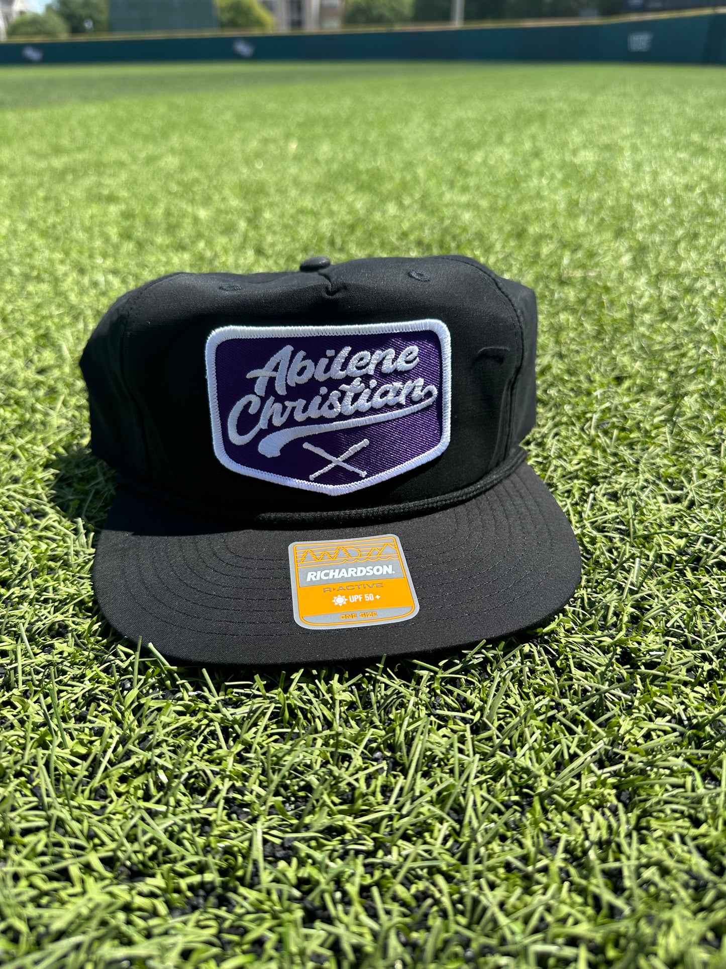 Black Abilene Christian Script Rope Hat